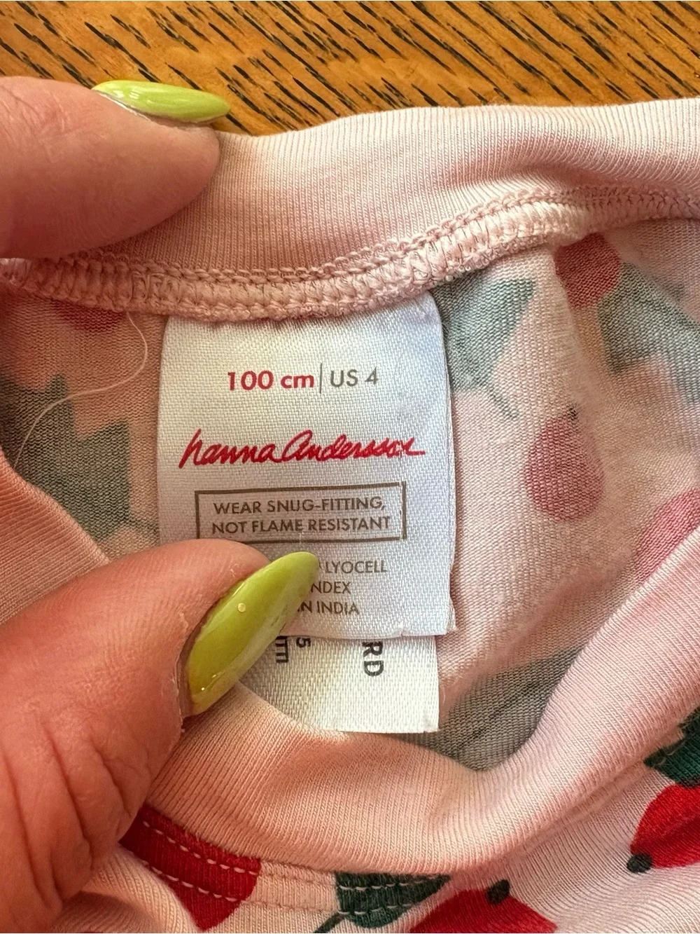 Hanna Andersson White Pajama Set with Red Cherry and Green Leaf Print